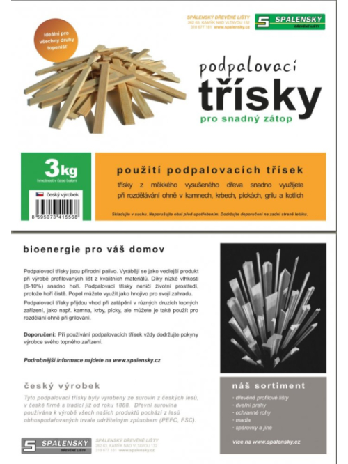 Třísky podpalovací 3kg