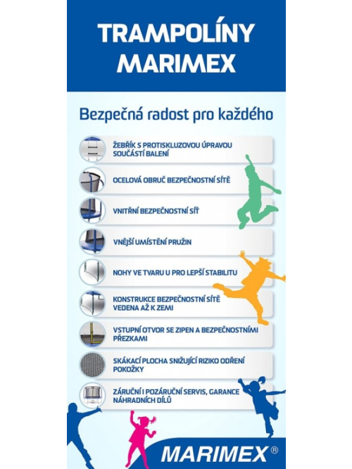 Trampolína Marimex 305 cm + ochranná síť + žebřík