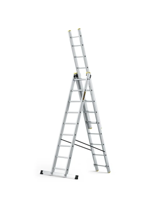 Žebřík třídílný 9 příček 3x9 150Kg DRABEST